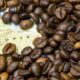 coffee beans on a map surrounding ethiopia