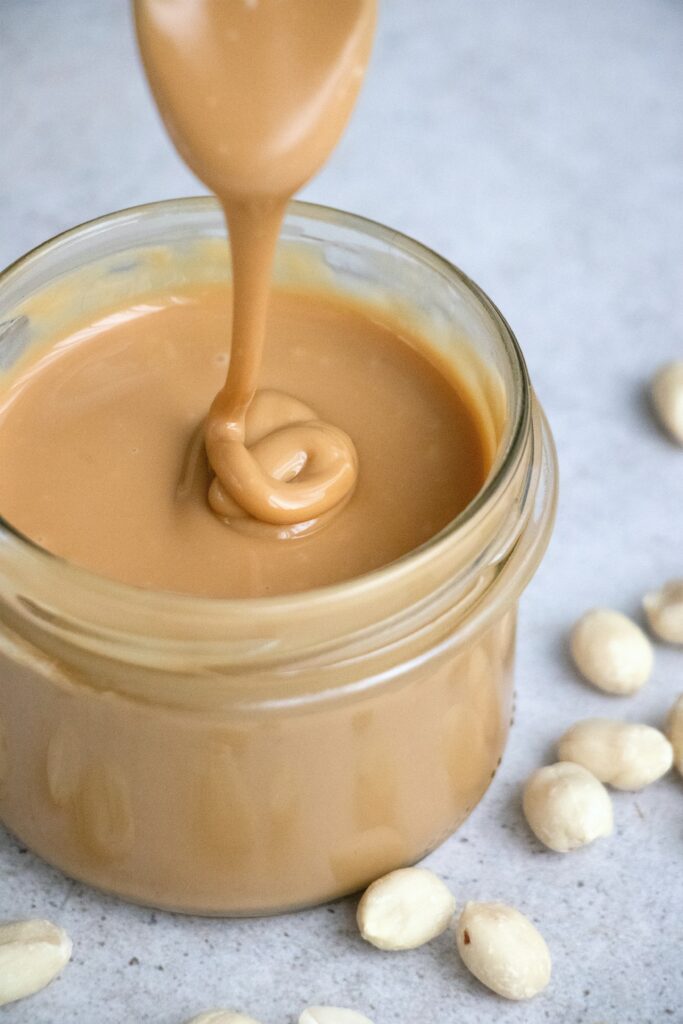 jar filled with coffee and peanut butter