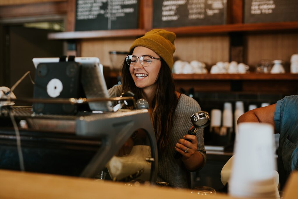 happy coffee barista