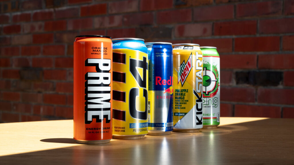 Various energy boosting drinks