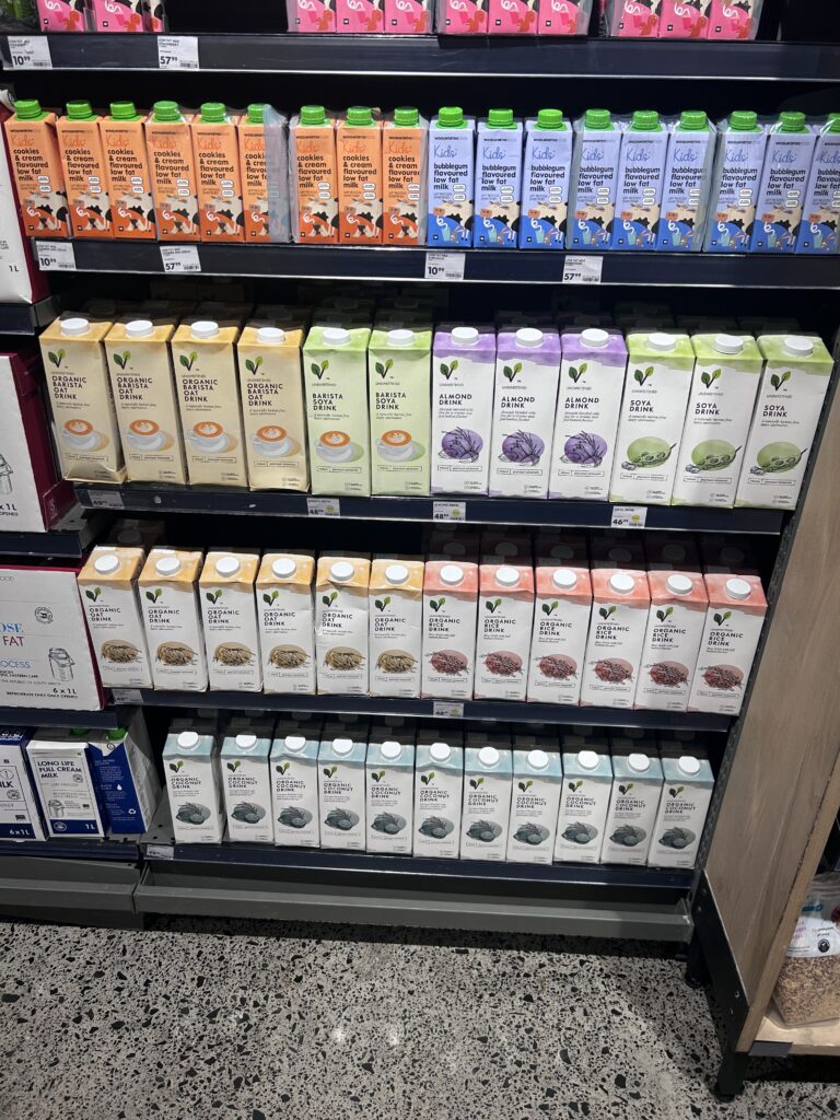 Milk alternatives in woolworths 